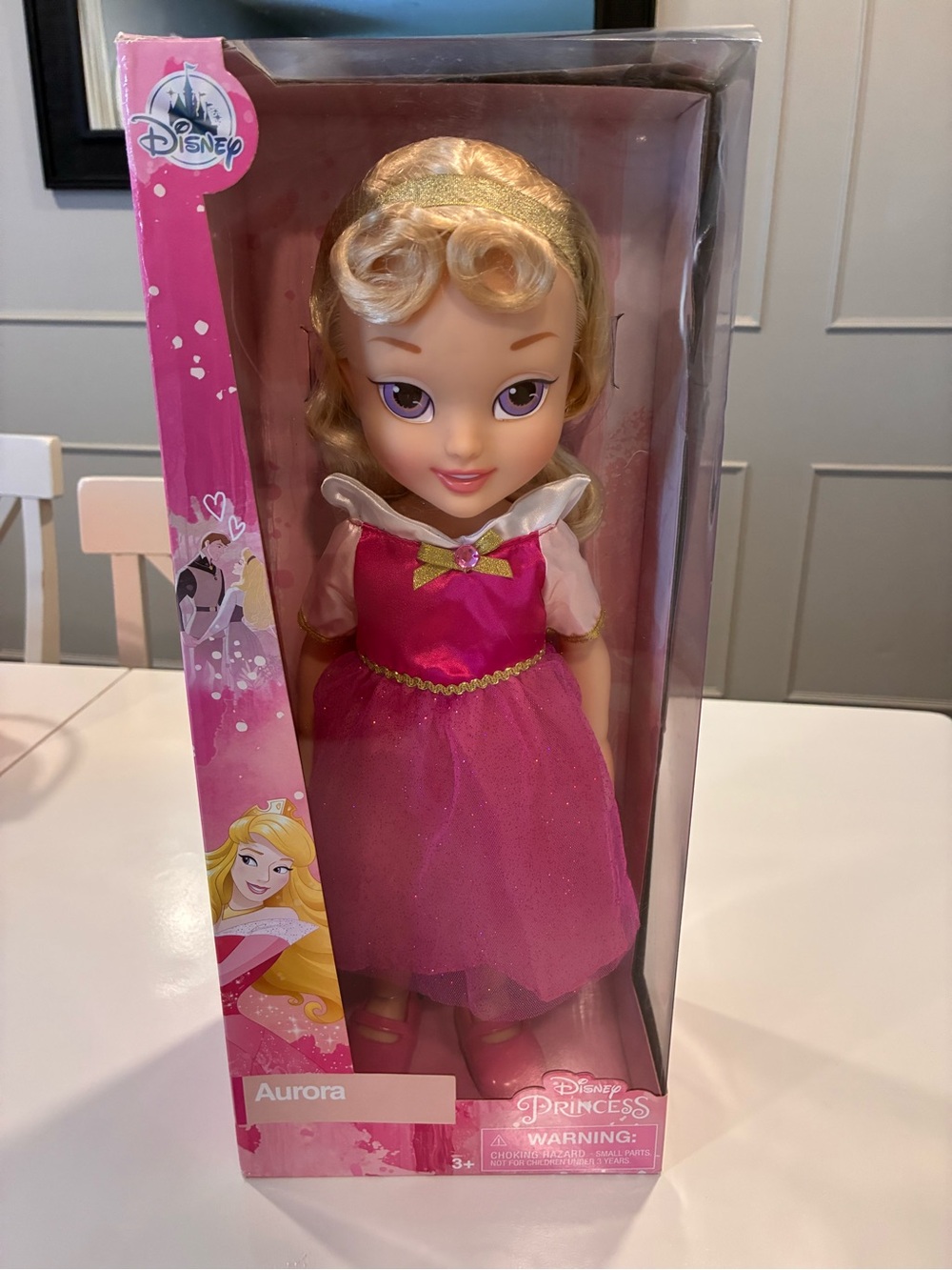 New Disney Aurora Doll in Pink and Gold Dress